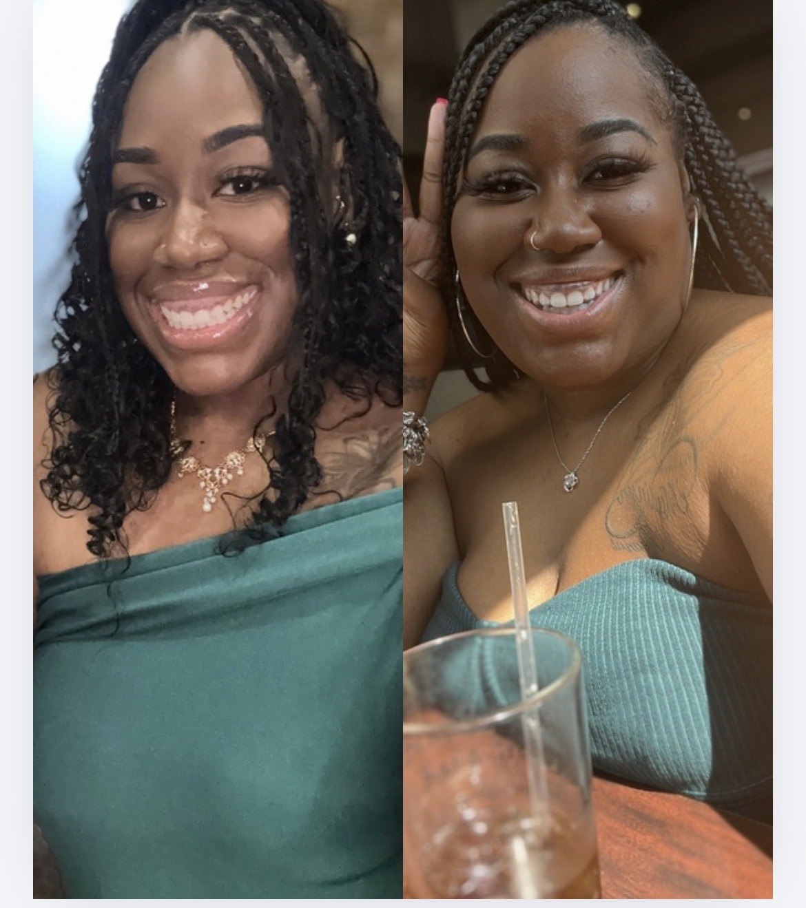 Coach Von's personal photo comparison from her own journey