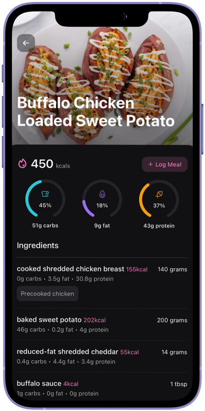 Your nutrition plan — inside the coaching app