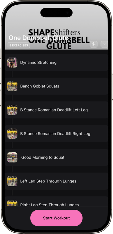 Workout programming inside the coaching app